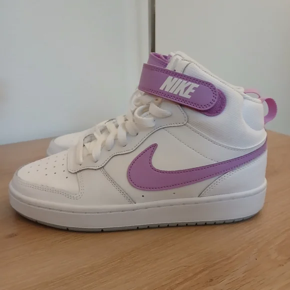 NWOT Nike Court Borough 2 Mid White Fuchsia Glow - Picture 5 of 11